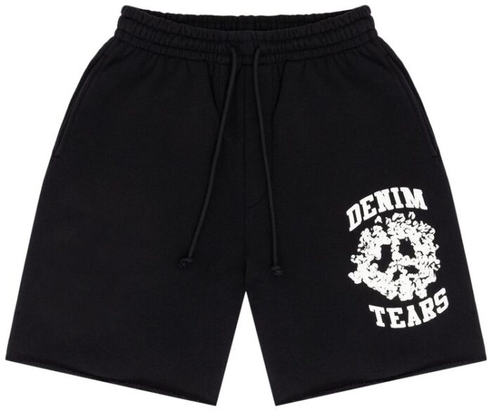 Denim Logo University Black Shorts