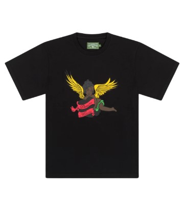 Black Cherub Flying Men T-Shirt