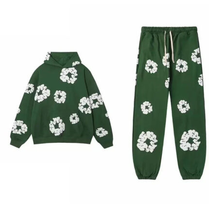 Cotton Wreath Green Floral Tracksuit
