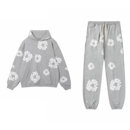 Cotton Wreath Grey Floral Tracksuit