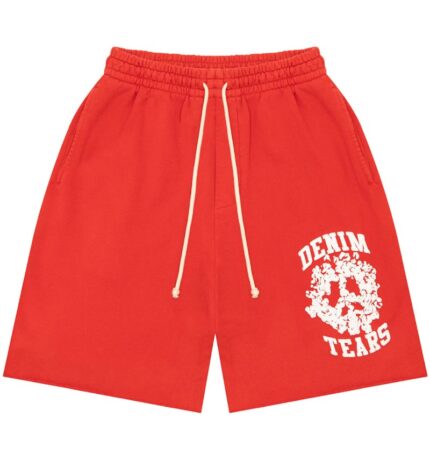 Denim Logo University Red Shorts