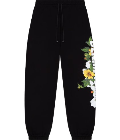Denim Floral Logo Black Jean